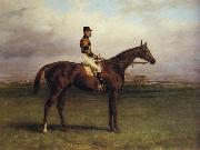 Harry Hall Mr.R.N.Blatt's 'Thorn' With Busby Up on york Bacecourse oil on canvas